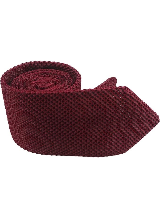 Men's Skinny Knit Tie Vintage Casual Formal Designer Necktie Pointed Bottom - Image 3